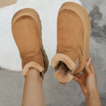 Plush Warm Non Slip Waterproof Ladies Flats Shoes Casual Slip on Female Ankle Boots Botas Mujer 2025 Winter Women Snow Boots Zpaxo camel 36