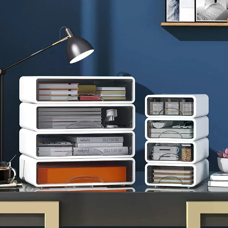 Plastic Box Stackable Jewelry Container Office Finishing Organizer Box Desktop Organizer Drawer Makeup Storage Box Zpaxo