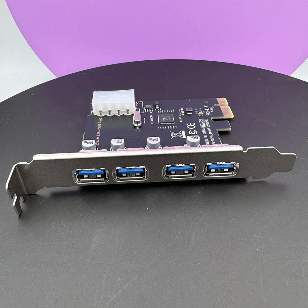 4 port USB 3.0 PCI-e Expansion Card PCI express PCIe USB 3.0 hub adapter 4-port USB3.0 controller USB 3 0 PCI e PCIe express 1x Zpaxo Default Title