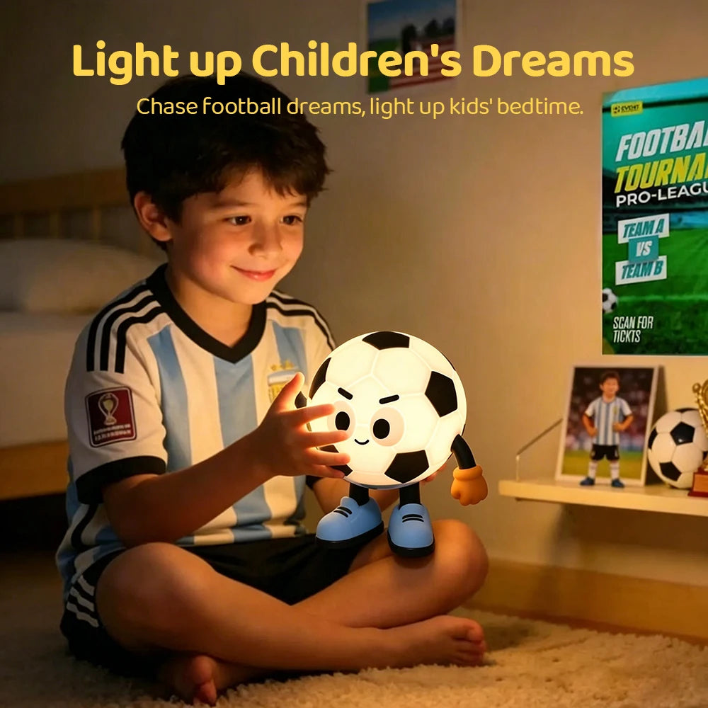 RGB Silicone Soccer Night Light Rechargeable Night Lights With 7 Colors Timer Function Dimmable LED Light For Room Decor Zpaxo
