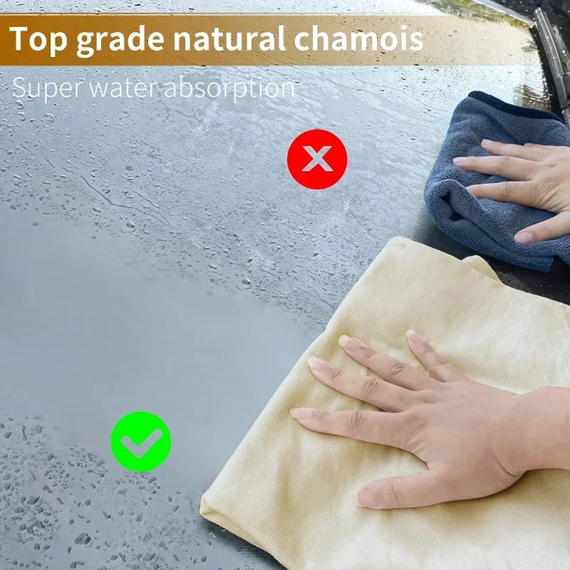 Natural Suede Car Cleaning Cloth Absorbent Towel Household Motorcycle