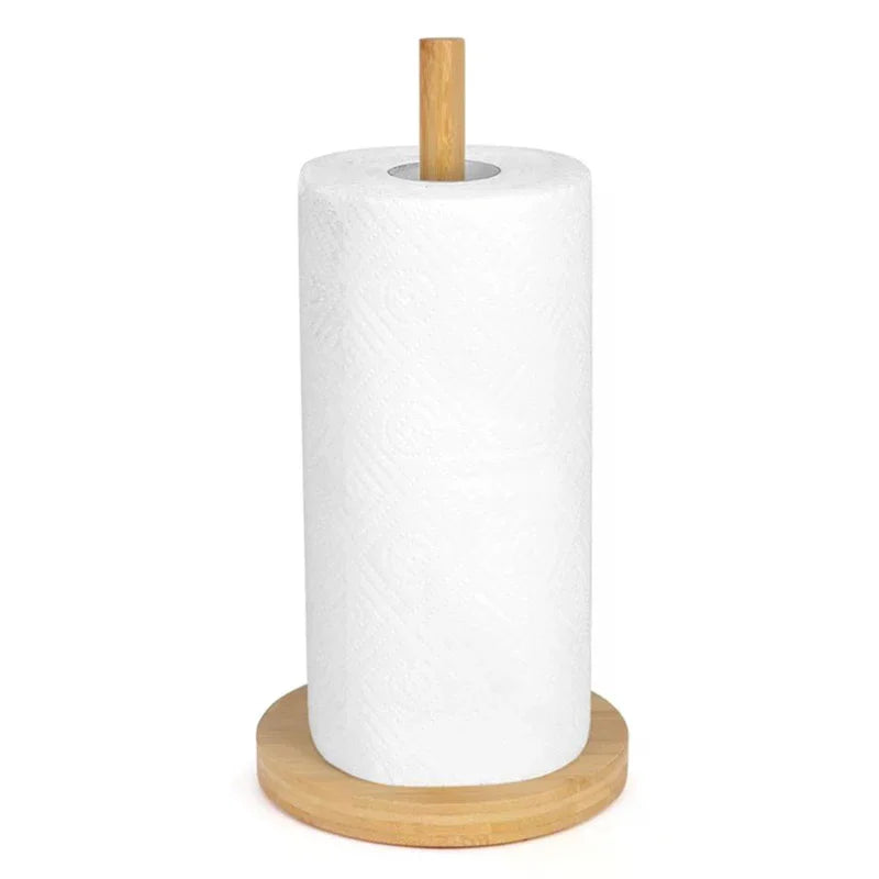 Kitchen Toilet Storage Accessories Wooden Roll Paper Towel Holder Zpaxo