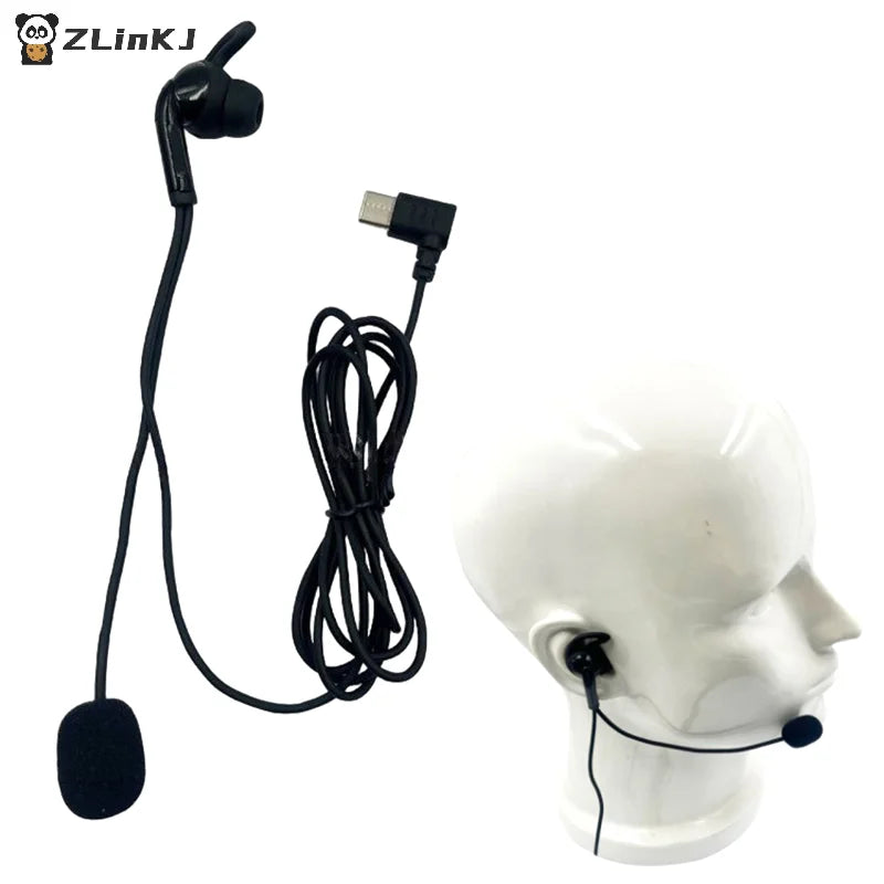 ▶1Pcs For V6 Pro V4C Plus Q8 F6 V7 Judge Ear Intercom Headset Type-C USB-C Interface Referee In-Ear Earphones Zpaxo