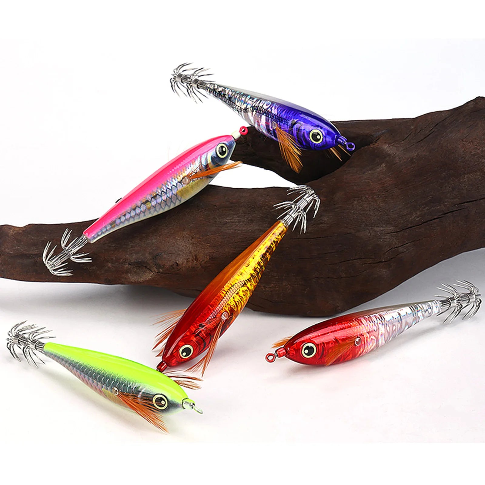 Squid Jig Hook 3D Holographic Eyes Treble Fishing Jigs Cuttlefish