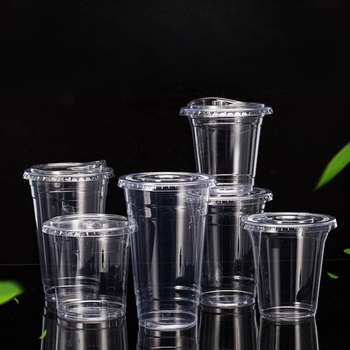 10pcs Disposable packaged internet-famous Dudu cup cold drink plastic cup, coffee coconut milk latte, milk tea, PET beverage cup Zpaxo