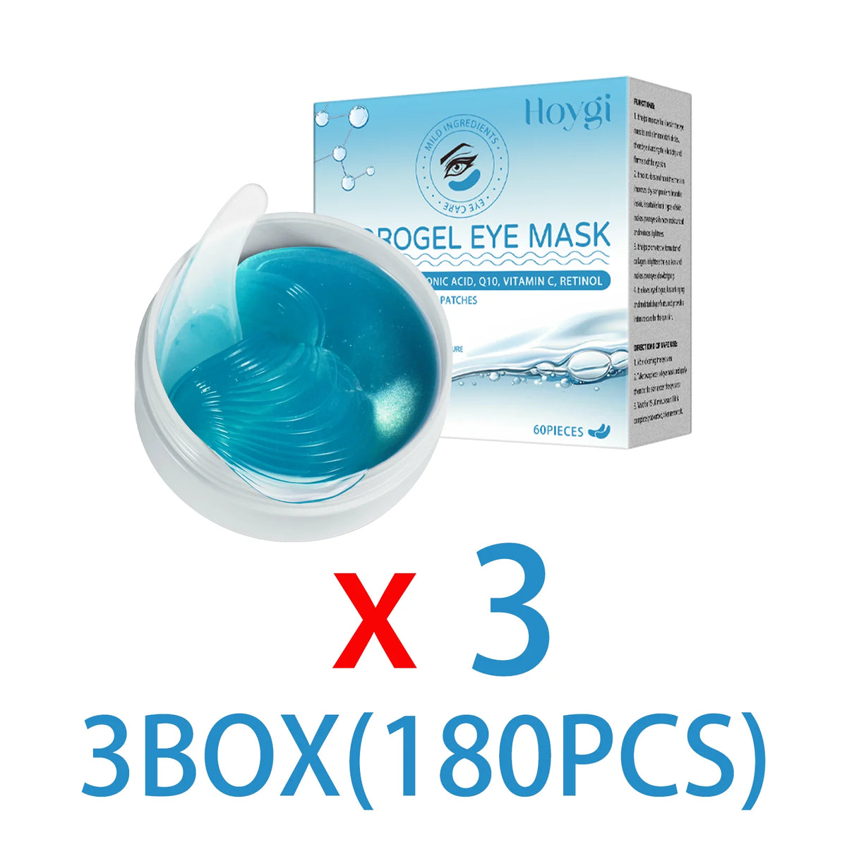 Eye Patches Dark Circles Puffiness with Hydrating Gel Technology Soothing Fine Lines Care for Sensitive Dry Skin Women 60 Pcs Zpaxo 3BOX(180PCS)