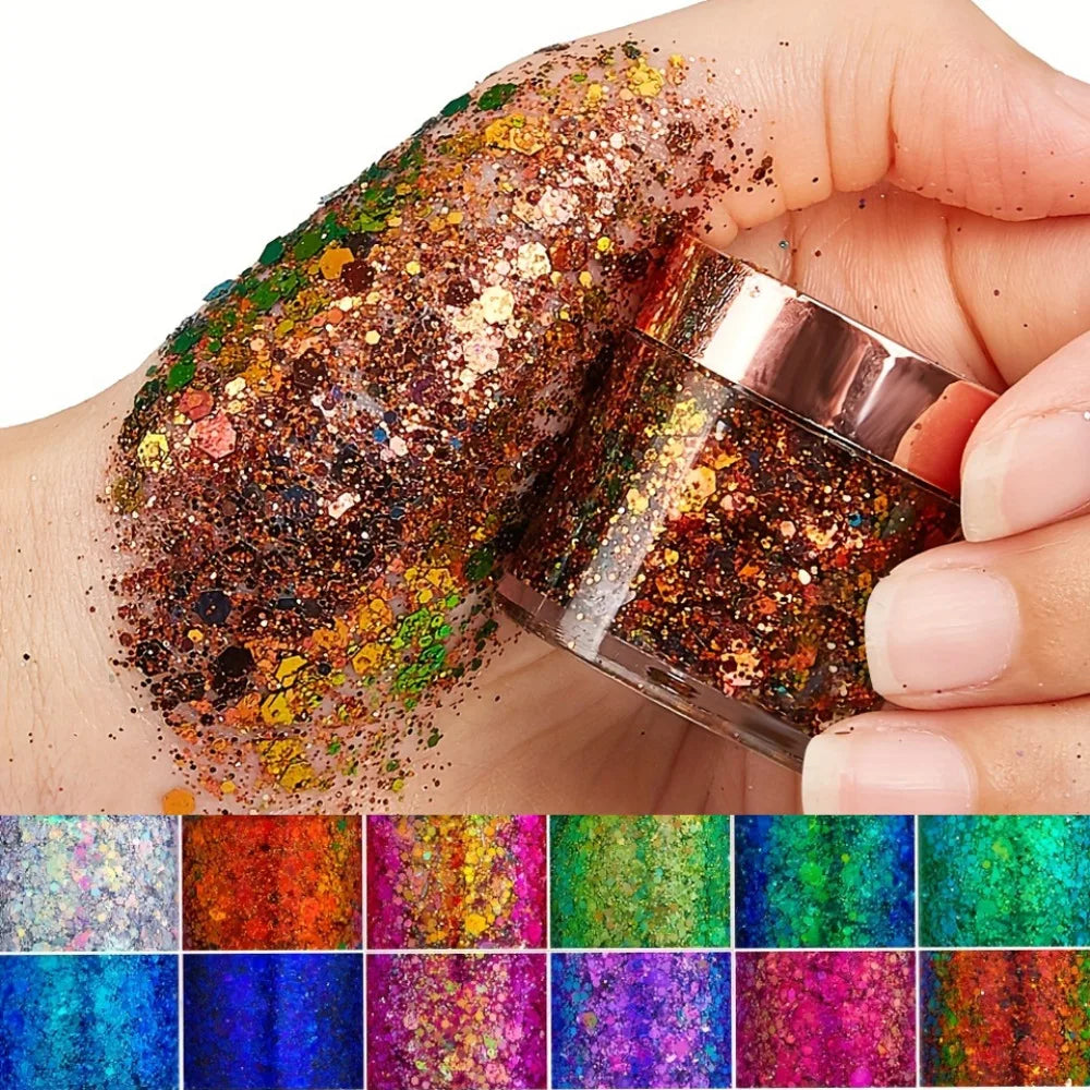 Chameleon Glitter Gel Sequins Eye Body Hair Makeup Long-lasting Zpaxo