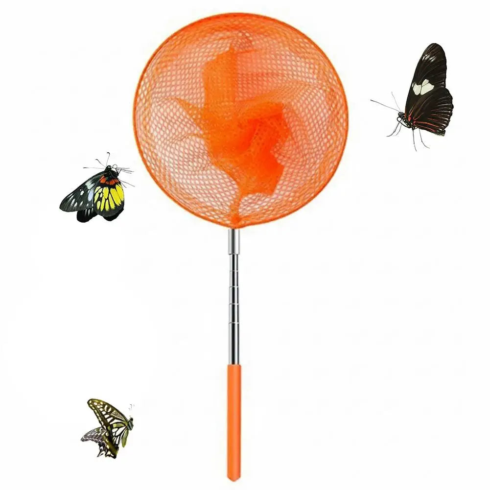 Retractable Kids Insect Butterfly Net & Observation Cage Set Insect Catching Net Zpaxo Orange net