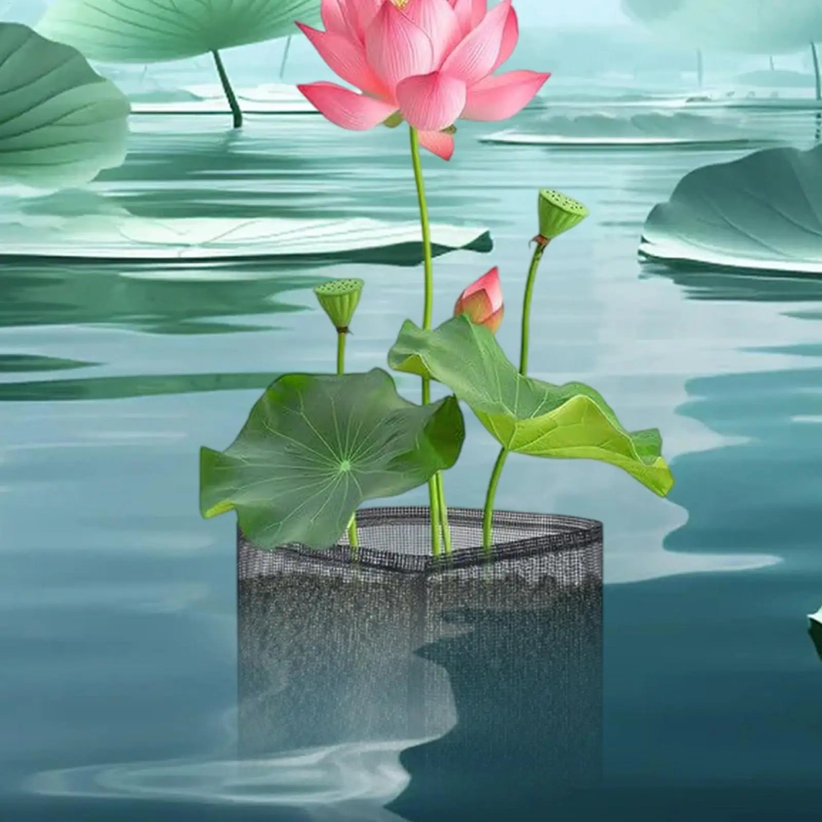4-Pack Floating Aquatic Plant Baskets – Mesh Pond Planting Bags Aquatic Plant Basket Zpaxo
