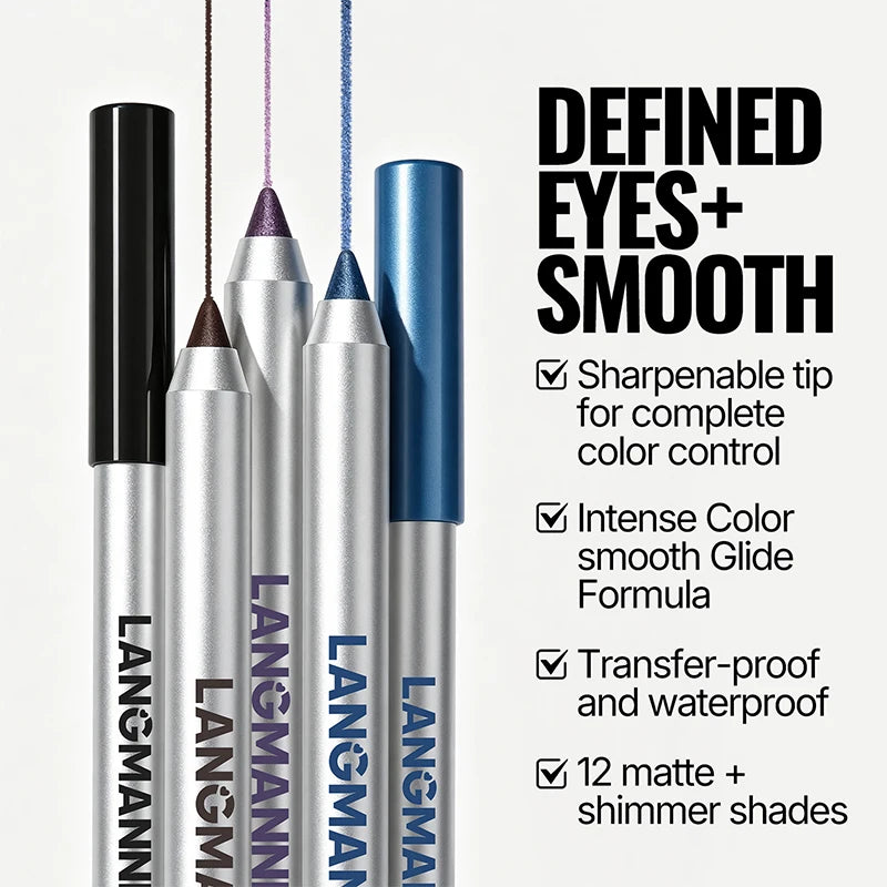 12 Colors Pearlescent Eyeliner Pencil Colorful Waterproof Long-lasting Smooth Easy Wear Eyeshadow Eyeliner Pen Eye Makeup Tools Zpaxo