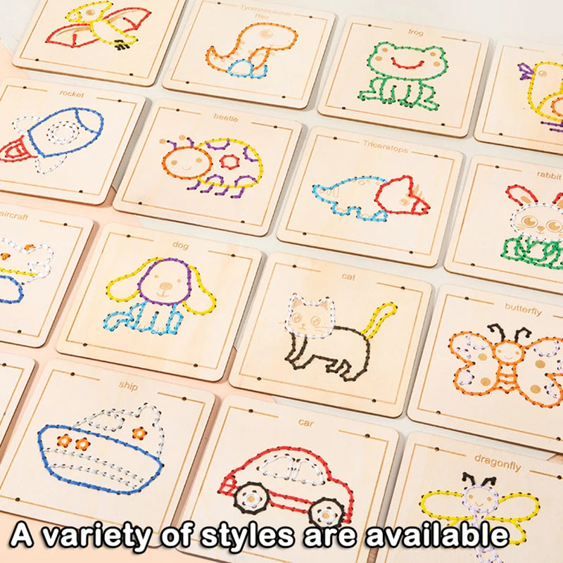 Embroidery Practice Board Montessori Lacing Threading Card