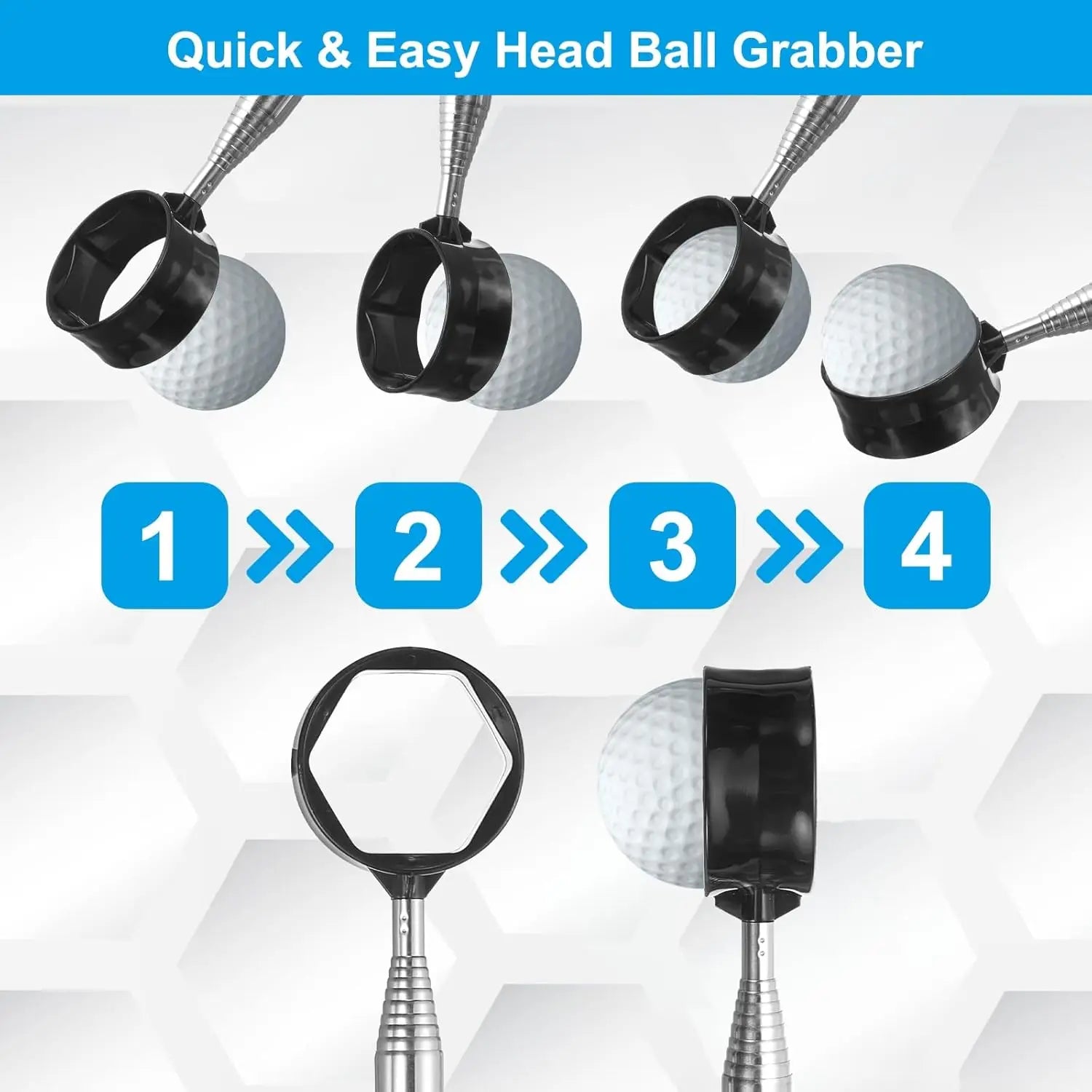 Telescopic Golf Ball Retriever – Extendable Aluminum Shaft