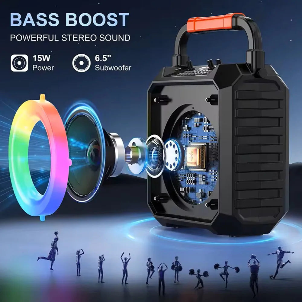 Fanfun T17 Karaoke Machine Comes 2 Wireless Microphones Portable
