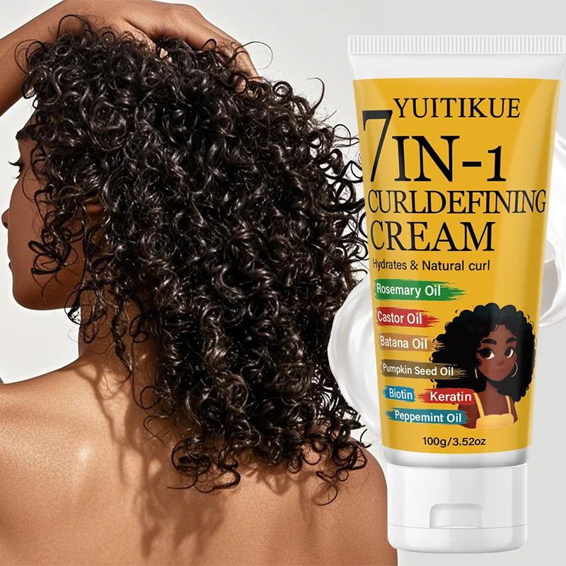7-in-1 Curl Defining Cream | Batana Oil & Keratin Anti-Frizz Curl Defining Cream Zpaxo