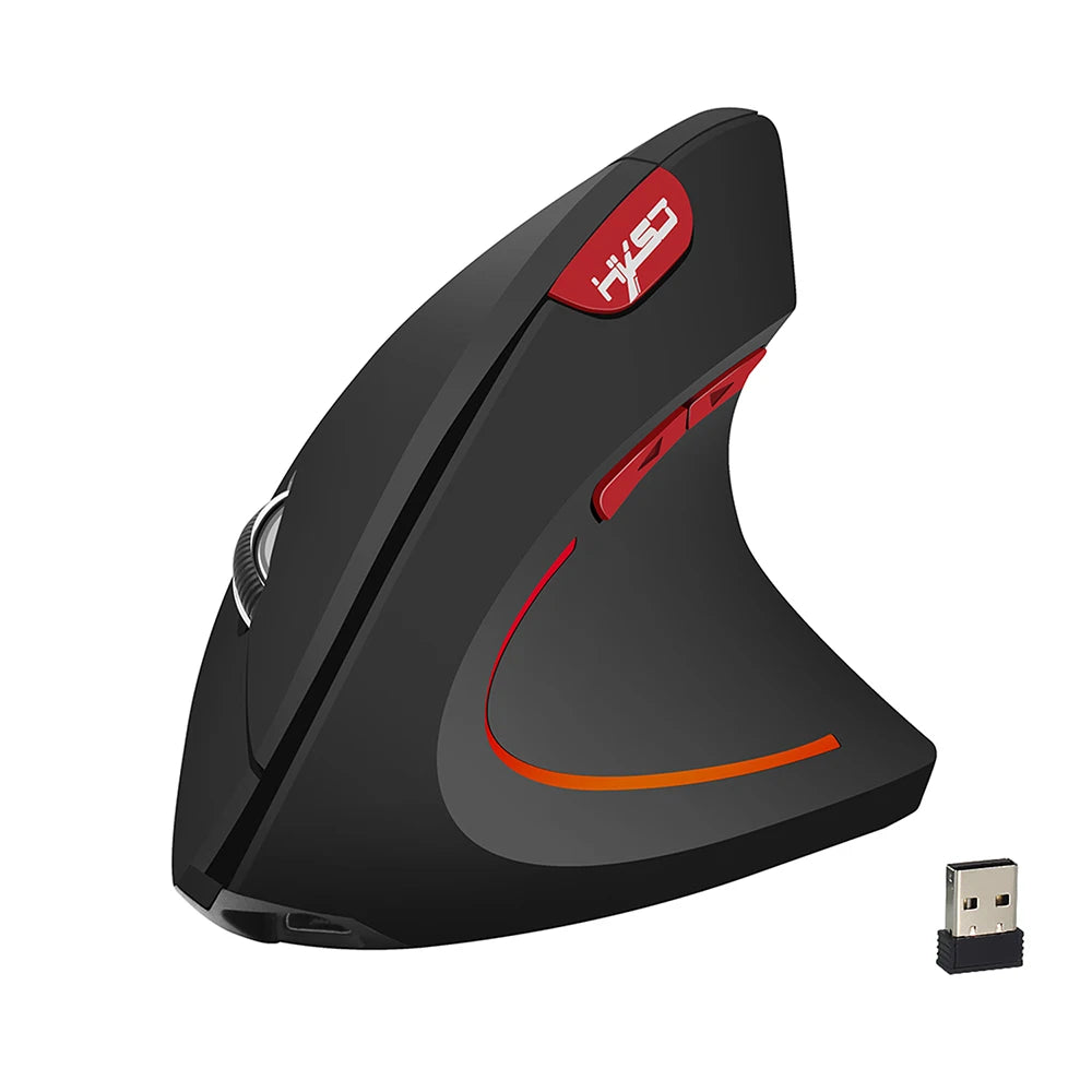 Wireless Mouse Vertical Mice Ergonomic Rechargeable 3 movement speed optional Adjustable USB Charging for Mac Laptop PC Computer Zpaxo black