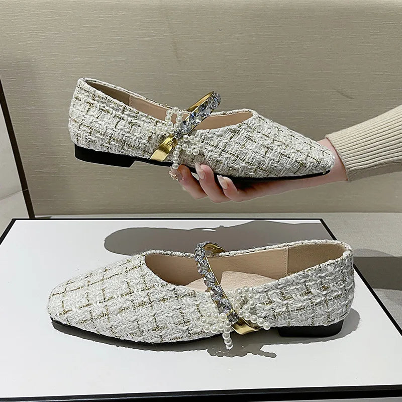 Flat Shoes for Women's Black Mary Jane Shoes Women's Shoes 2025 Spring Autumn New Style Thick Heel Square Toe Shallow loafers Zpaxo
