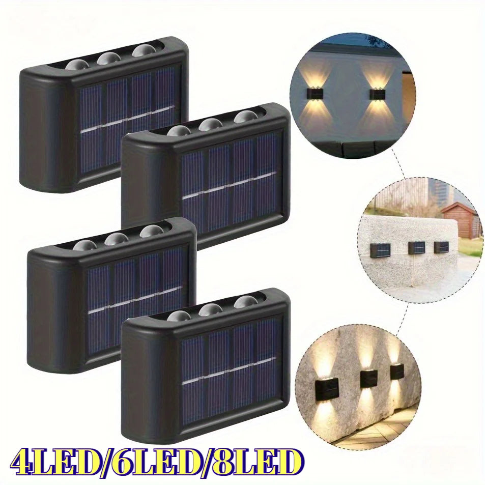 Solar Wall Lamp Outdoor Waterproof Powered Light UP Down Illuminate Zpaxo