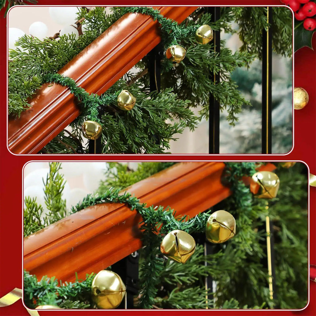 Banister Garland Ties Ribbon Hanger Reusable Bells Stairs Christmas