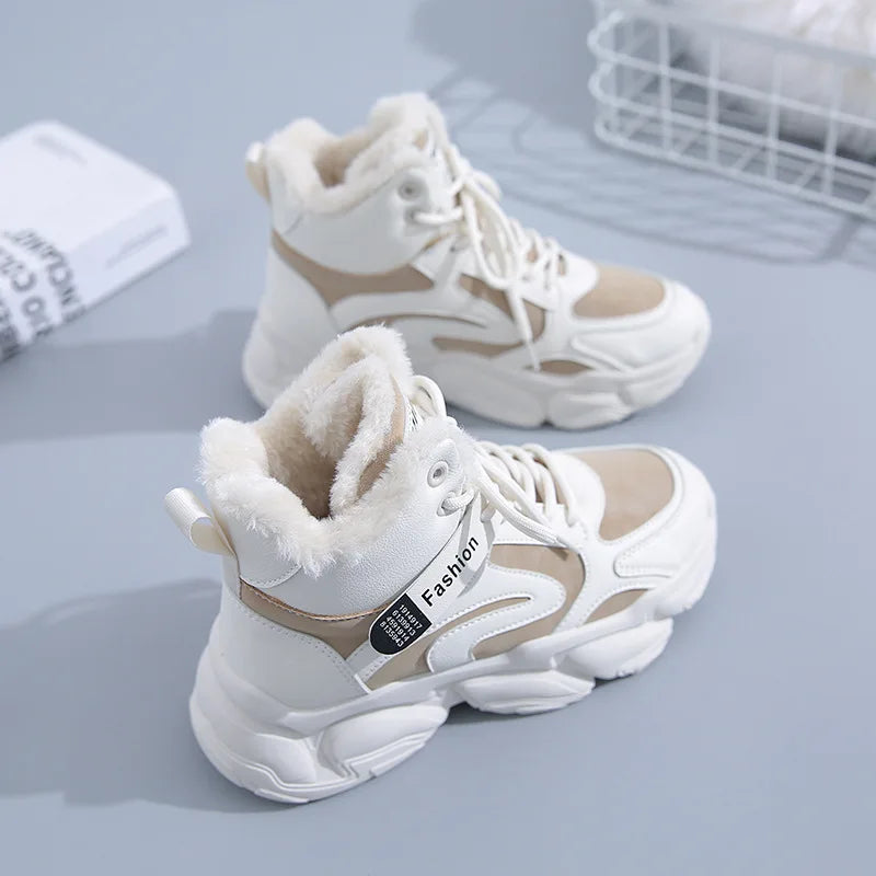 Winter Women Warm Sneakers Platform Snow Boots Ankle Booties Female Zpaxo Coffee 38 China Mainland