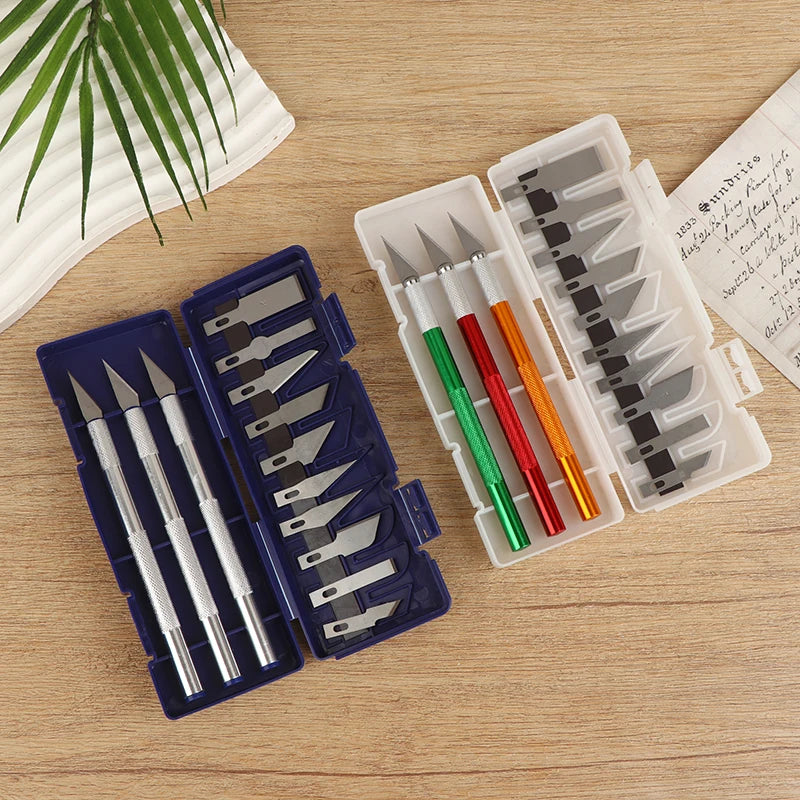 13-Pc Aluminum Alloy Carving Knife Set – Precision DIY Craft Blades Craft Carving Knife Set Zpaxo