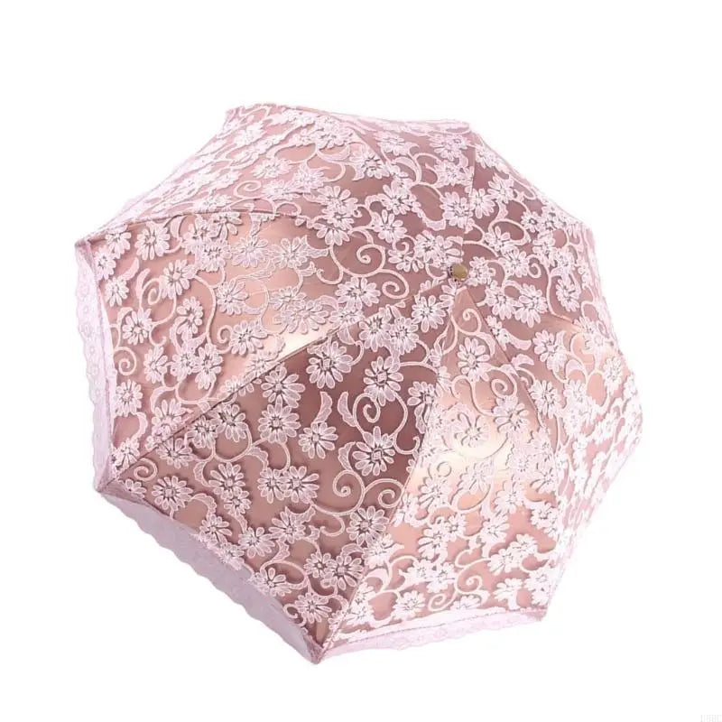 Luxury Flower Umbrella Rain Women 3 Folding Double Layer Parasol Zpaxo