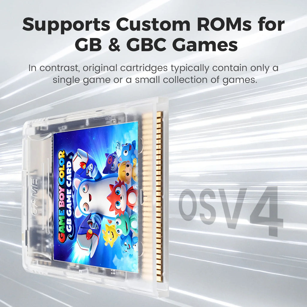 New OS V4 Gameboy Multi-cartridge 2000 Games Built-in with 4GB TF Card Support Fast Loading & One-Key Reset for GB GBC GBA SP Zpaxo