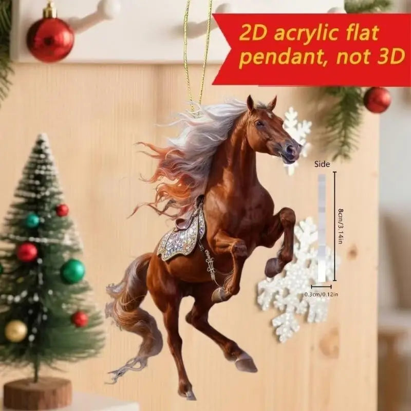 2D Acrylic Horse Pendant – Car Charm, Bag & Tree Ornament