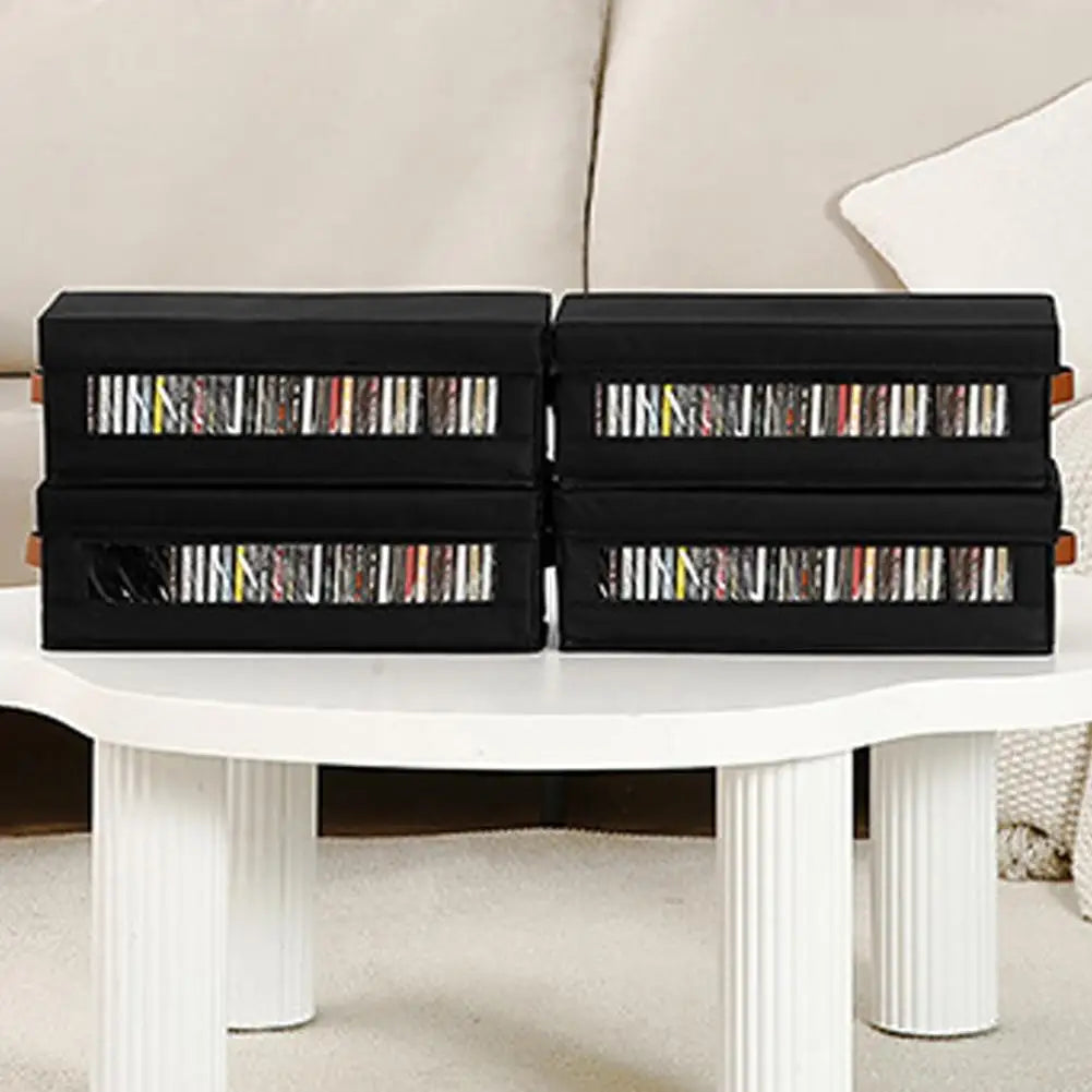 Large Capacity CD DVD Storage Box | Foldable Oxford Fabric Organizer CD DVD Storage Box Zpaxo 2PCS