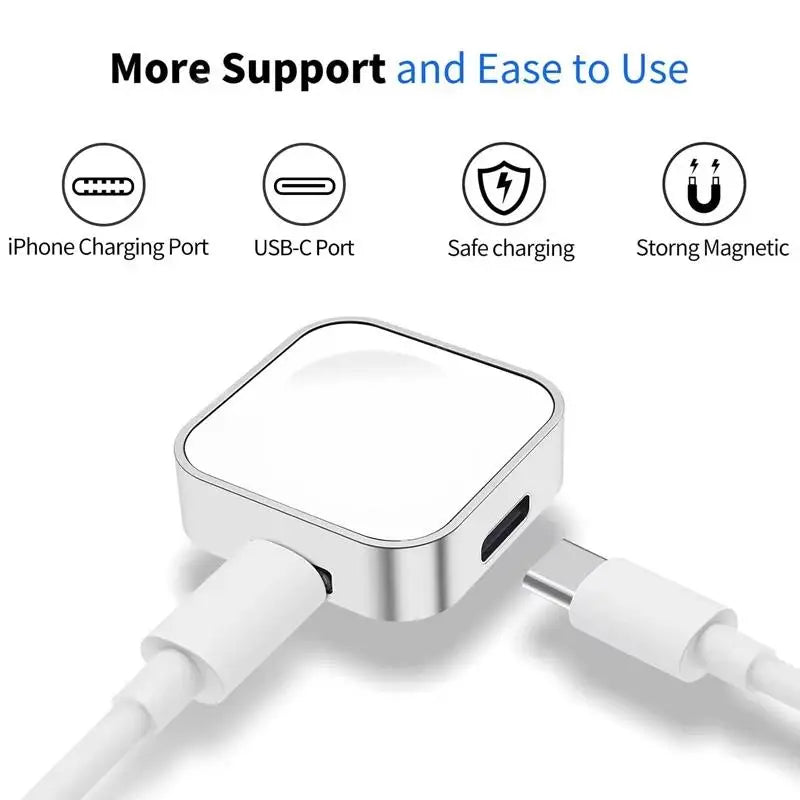 Metal Magnetic For Apple Watch Wireless Charger Smartwatch Charger Apple Watch 9 8 7 6 Type C L Double Port Charger Watch 6 5 4 Zpaxo