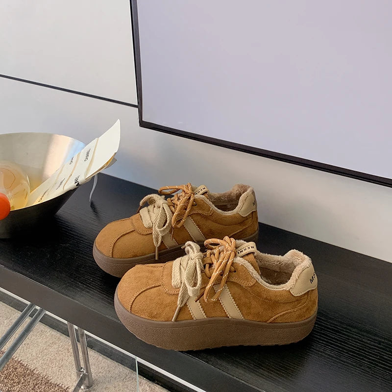Winter Fashion All-match Shoes Women Comfortable Casual Plush