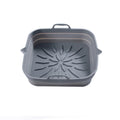 Silicone Air Fryers Liner Oven Baking Tray Square Oven Baking Tray Basket Reusable Liner Pizza Basket Mat Insert Dish Pan Zpaxo gray