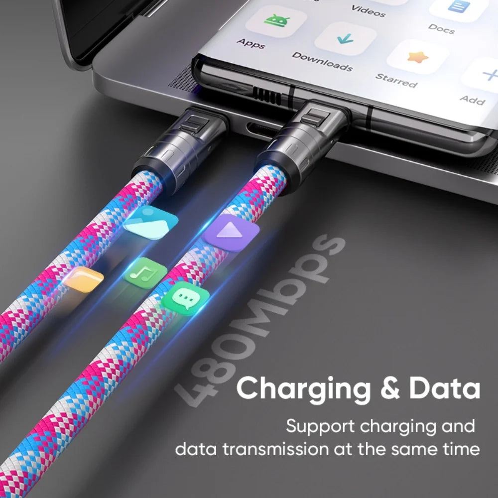 240W USB-C to USB-C Keychain Cable – iPhone 15 16 & Samsung USB-C Charging Cable Zpaxo