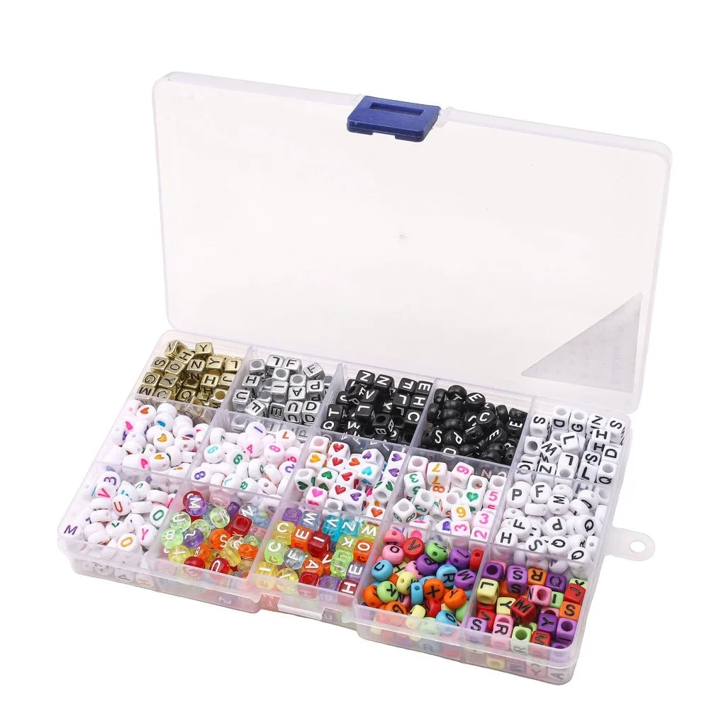 1080-Pc Acrylic Letter Bead Set – 15-Grid DIY Jewelry Kit DIY Bead Jewelry Kit Zpaxo