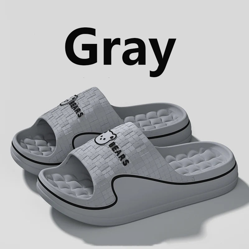 Women's Home Slippers Cute Cartoon EVA Indoor Bathroom Sandals Soft Zpaxo gray 40-41