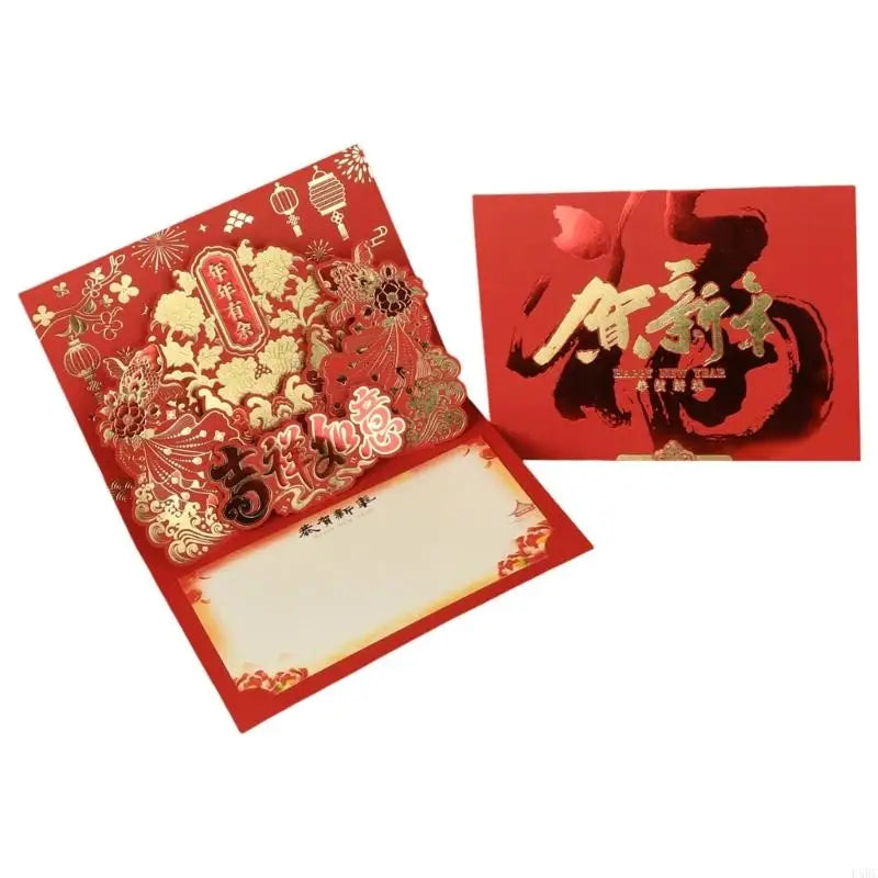 All Purpose Horse Greeting Card Retro Chinese New Year Design Quality Paper Zpaxo
