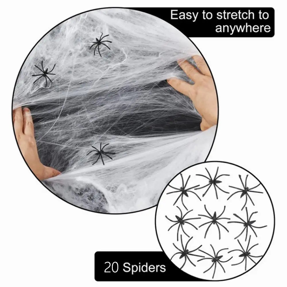Halloween Stretchy Spider Web Decoration with Spiders | Haunted Decor Halloween Decoration Zpaxo