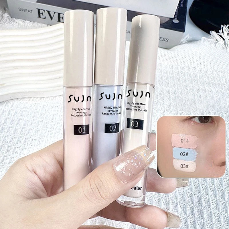 3 Colors Liquid Concealer Long-Lasting Spot Coverage Pink Blue Brightening Effect Persistent correction of Skin Tone Cosmeitcs Zpaxo