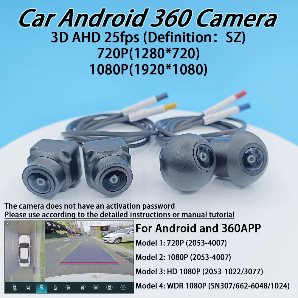 WDR sn662 Chip Car 360 Panoramic Camera HD 3D AHD 1080P 4cameras