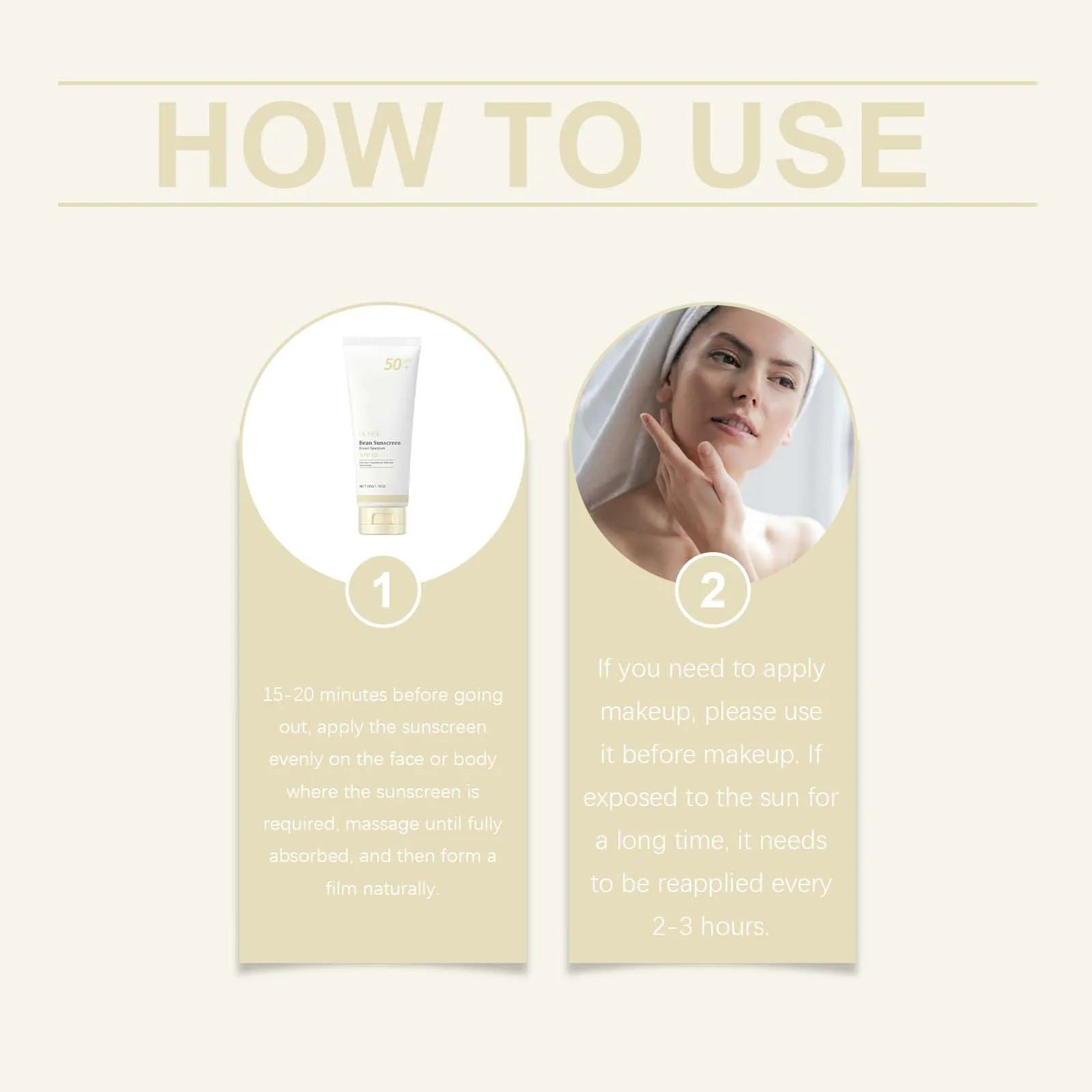 Ouhoe SPF 50+ Moisturizing Sunscreen UVA/UVB Broad Spectrum Moisturizing Sunscreen Zpaxo