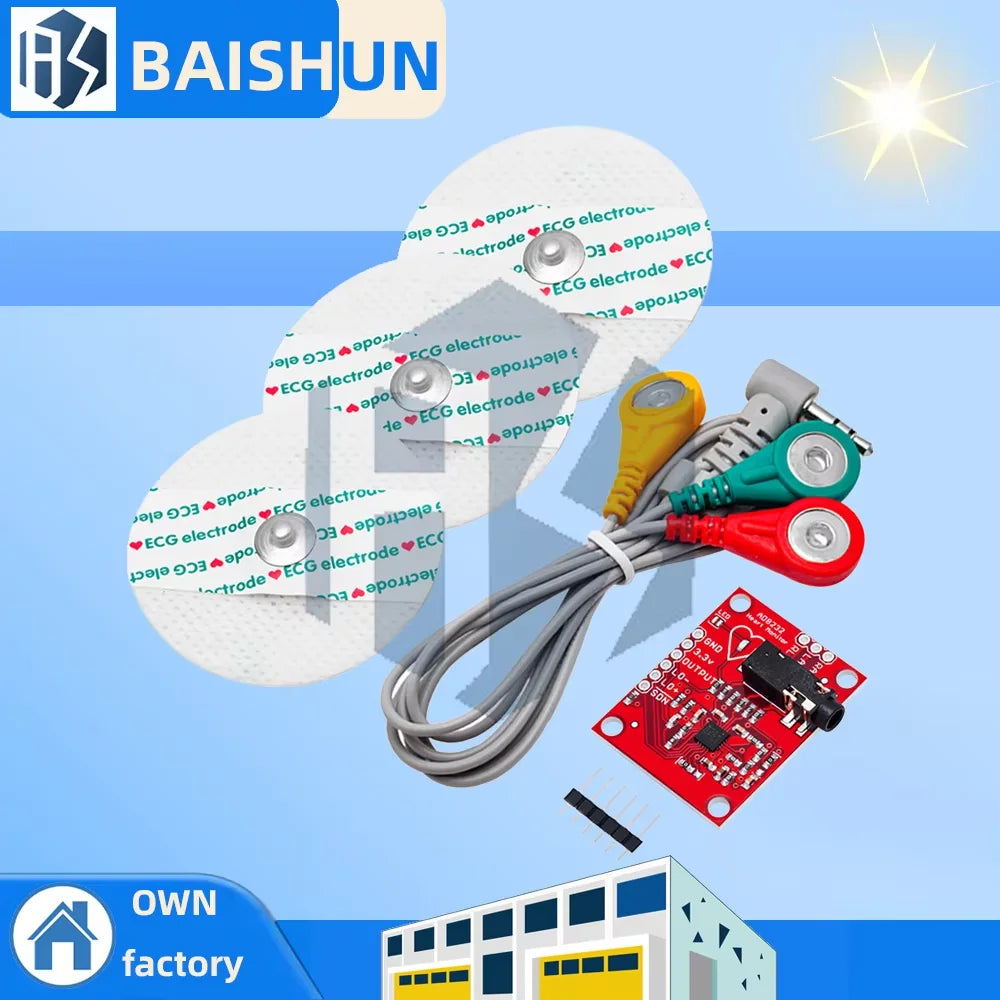 High-precision AD8232 Biopotential Sensor Heart Rate Monitor Zpaxo