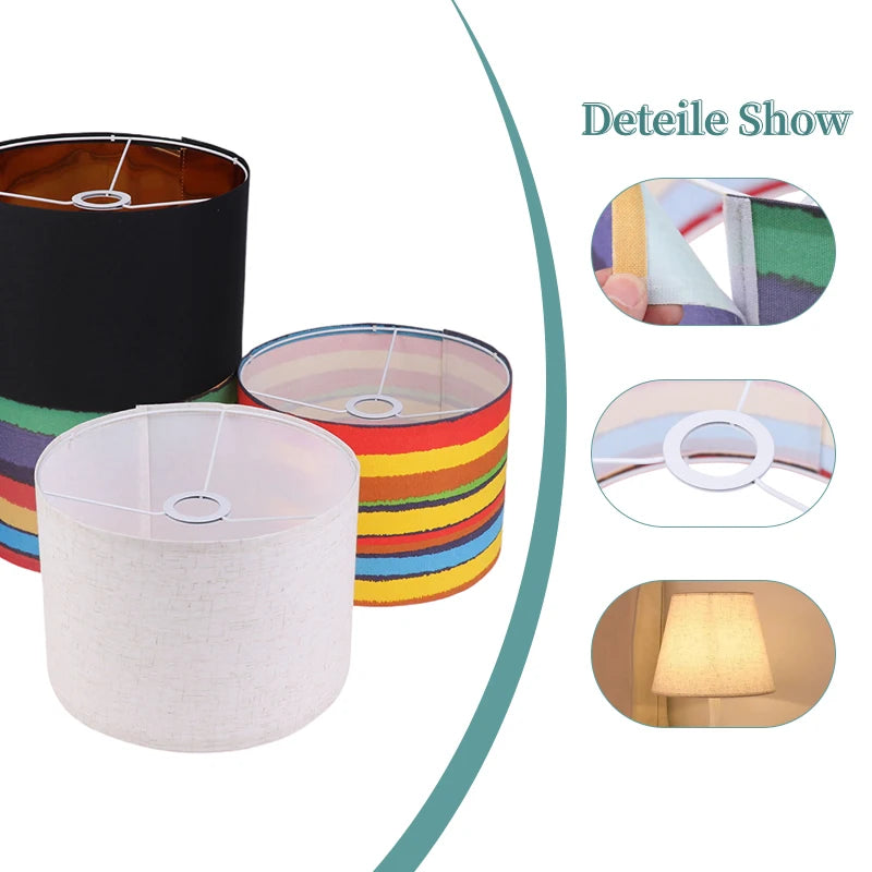 Lamp Shade Household Retro Fabric Desk Lampshade Detachable Floor Zpaxo