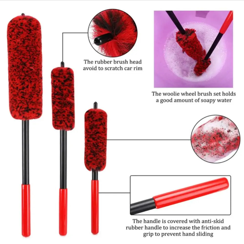 Bendable Design Car Wheel Detailing Brush Plush Material Woolies Auto Zpaxo