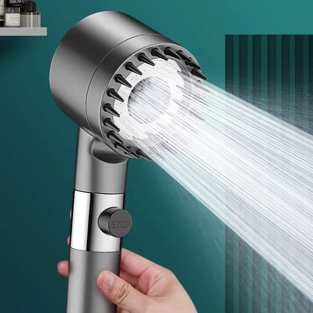 High Pressurized Filter Shower Head 3-mode Adjustable Spray With Massage Brush Rain Faucet Shower Set Bathroom Accessory Zpaxo