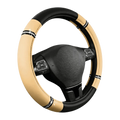 PU Leather Steering Wheel Cover Diamond Stitching Anti-slip Wrap Zpaxo Beige