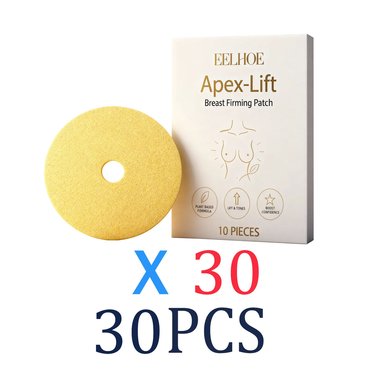 10 Pcs Breast Lifting Patch Firming & Shaping Skin Care Hydrolyzed Collagen Infused Invisible & Comfortable Wear for Women Zpaxo 30 Pcs