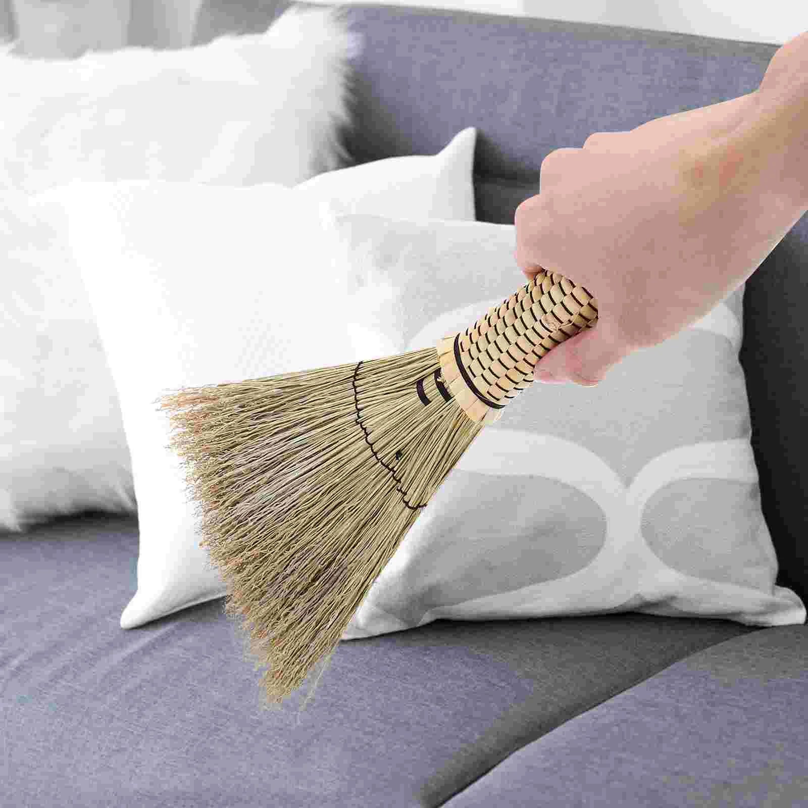 Handmade Straw Bed Sweep Small Cleaning Broom Woven Corn Household Mini Broom Desktop Dustpan Tool Supplies Zpaxo