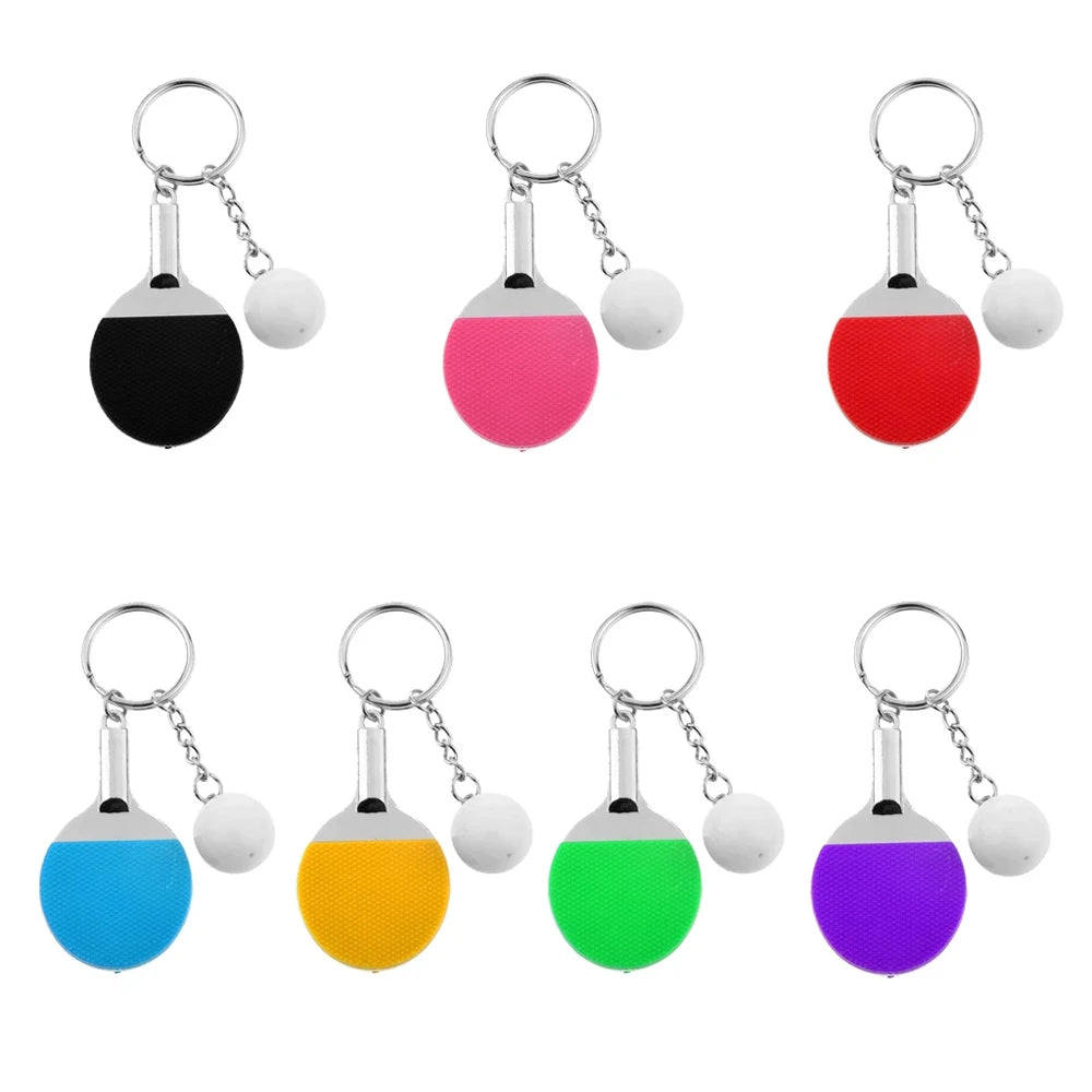 Accessories 7 Color Bowling Tennis Ball Badminton Table Tennis Racket Ping Pong Key Ring Sports Keyring Table Tennis Keychain Zpaxo