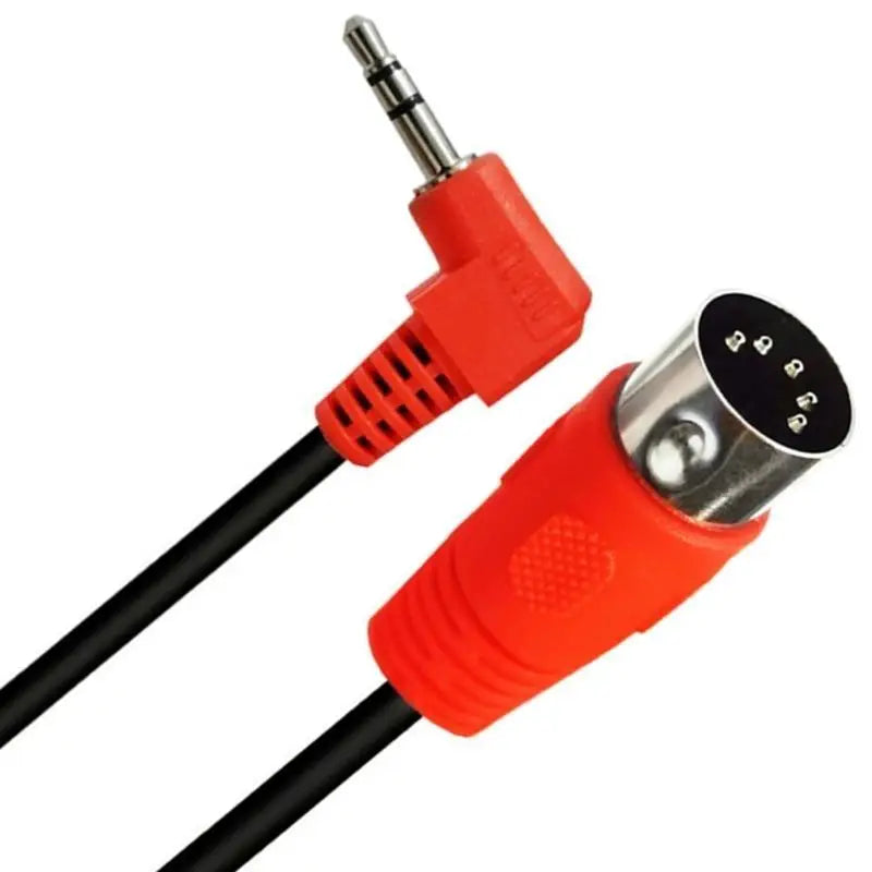 652F 90 Degree 5Pin DIN Cable 3.5mm TRS to DIN 5PIN Male Stereo Plug Adapter Cord for Sound Card and Instrument Zpaxo
