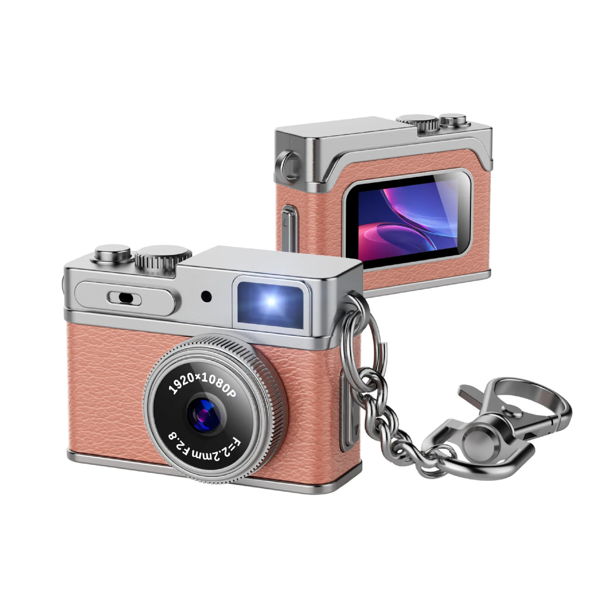 G1 Mini Thumb Camera With Screen Camera 1080P Video Portable Travel Vlog Camera Supports SD Card for Kids Keychain Cam 2026 NEW Zpaxo Pink Camera Add 128G
