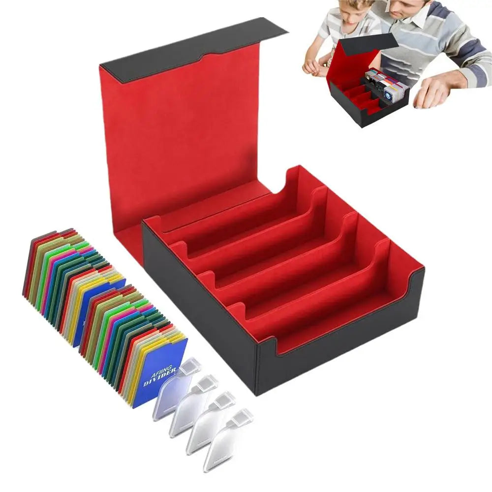 Trading Card Storage Box 3000 Card Organizer Box With 48 Dividers And 4 Supporters Magnetic Closure Deck Case For Game Zpaxo Red United States